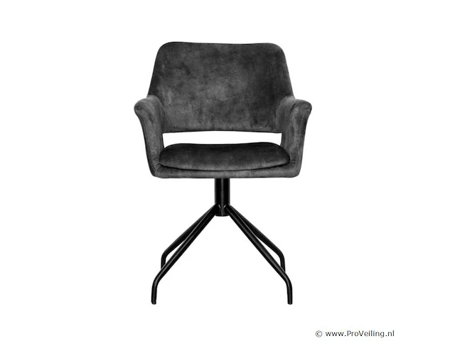 4x eetkamerstoel maestro met arm - draaibaar - adore donker grijs / dark grey - afbeelding 2 van  4