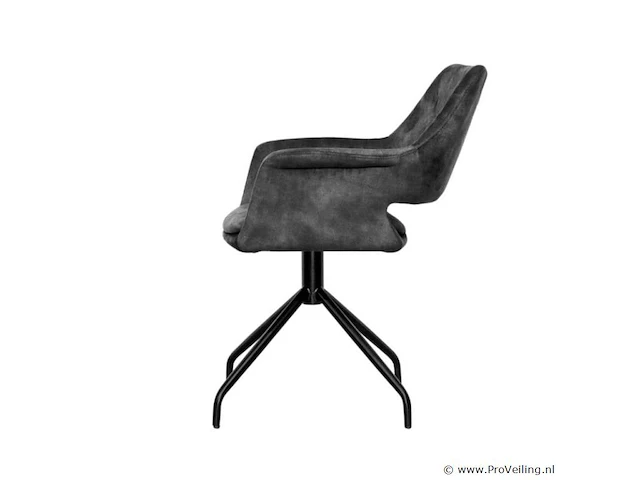 4x eetkamerstoel maestro met arm - draaibaar - adore donker grijs / dark grey - afbeelding 3 van  4