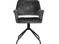4x eetkamerstoel maestro met arm - draaibaar - adore donker grijs / dark grey - afbeelding 2 van  4