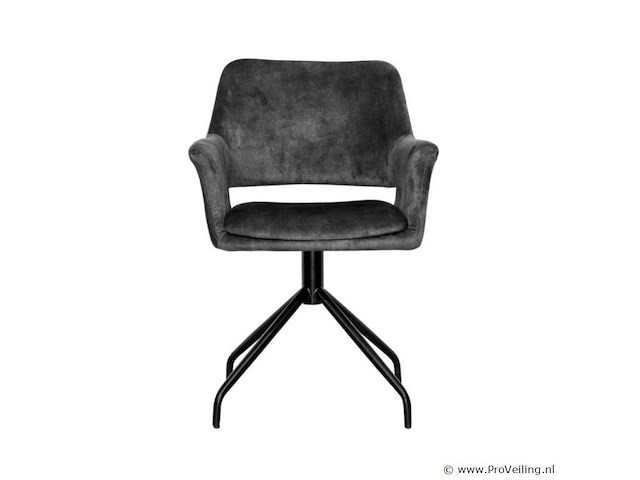 4x eetkamerstoel maestro met arm - draaibaar - adore donker grijs / dark grey - afbeelding 2 van  4