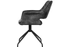 4x eetkamerstoel maestro met arm - draaibaar - adore donker grijs / dark grey - afbeelding 3 van  4
