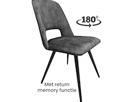 4x eetkamerstoel pablo zonder arm - draaibaar - adore donker grijs / dark grey