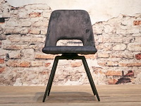 4x eetkamerstoel pablo zonder arm - draaibaar - adore donker grijs / dark grey - afbeelding 3 van  5