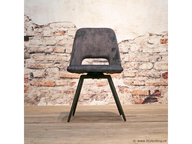 4x eetkamerstoel pablo zonder arm - draaibaar - adore donker grijs / dark grey - afbeelding 3 van  5