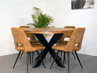 4x eetkamerstoel pablo zonder arm - draaibaar - adore geel / yellow - afbeelding 5 van  5