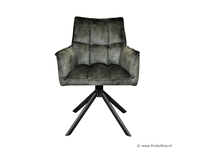 4x eetkamerstoel prego met arm - draaibaar - adore groen / dark green - afbeelding 2 van  4