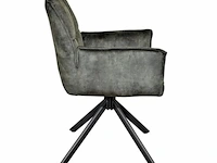 4x eetkamerstoel prego met arm - draaibaar - adore groen / dark green - afbeelding 3 van  4