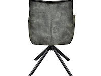 4x eetkamerstoel prego met arm - draaibaar - adore groen / dark green - afbeelding 4 van  4