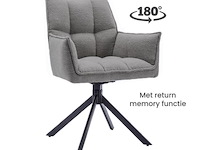 4x eetkamerstoel prego met arm - draaibaar - alpine 149 grijs - boucle stof - afbeelding 1 van  3