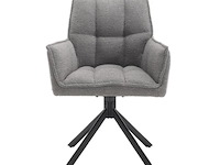 4x eetkamerstoel prego met arm - draaibaar - alpine 149 grijs - boucle stof - afbeelding 2 van  3