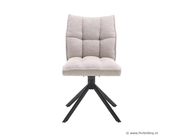 4x eetkamerstoel prego zonder arm - draaibaar - alpine 01 beige - boucle stof - afbeelding 2 van  5
