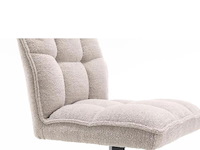 4x eetkamerstoel prego zonder arm - draaibaar - alpine 01 beige - boucle stof - afbeelding 4 van  5