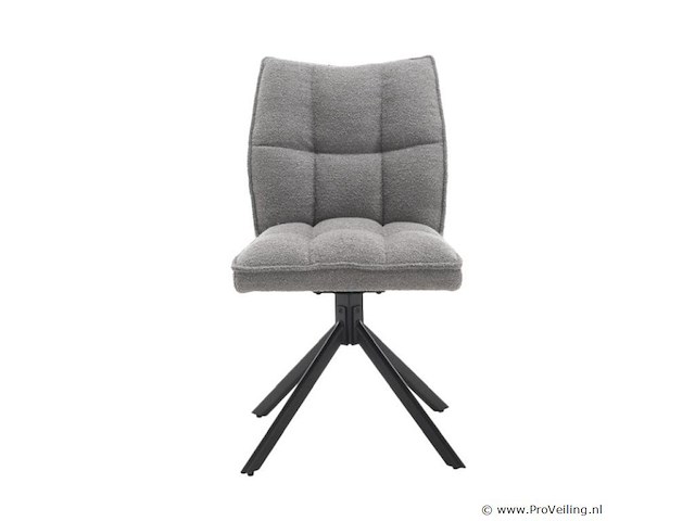 4x eetkamerstoel prego zonder arm - draaibaar - alpine 149 grijs - boucle stof - afbeelding 2 van  4