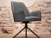 4x eetkamerstoel sting met arm - draaibaar - yacht antraciet - eco leer - afbeelding 8 van  8