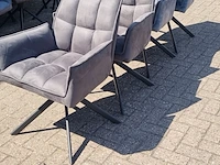 4x eetkamerstoel, zazuhome, "dynasty", blauw en antraciet - afbeelding 1 van  4