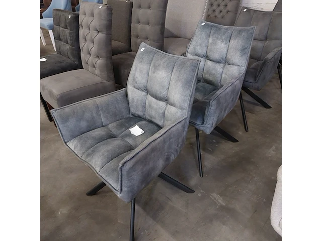 4x eetkamerstoel, zazuhome, "dynasty", blauw en antraciet - afbeelding 3 van  4
