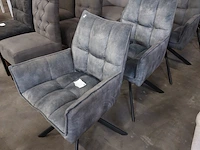 4x eetkamerstoel, zazuhome, "dynasty", blauw en antraciet - afbeelding 3 van  4
