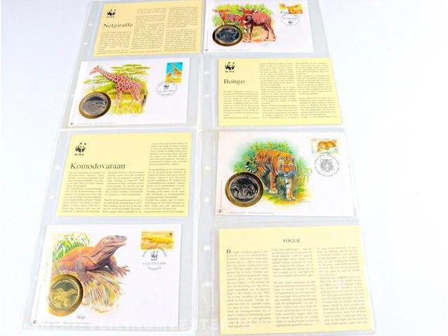 4x enveloppen met munten wwf - afbeelding 1 van  5