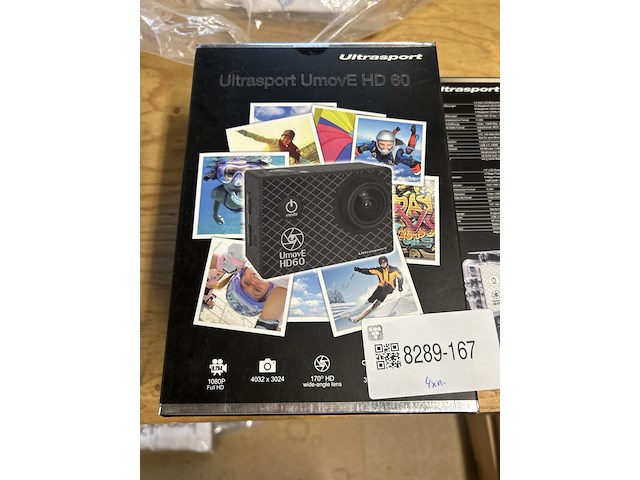 4x full hd action camera met accessoires ultrasport, umovee hd 60 - afbeelding 1 van  4
