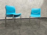 4x gaber slot - nestelbare kantinestoel - blauw - afbeelding 1 van  7