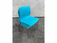 4x gaber slot - nestelbare kantinestoel - blauw - afbeelding 2 van  7