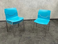 4x gaber slot - nestelbare kantinestoel - blauw - afbeelding 4 van  7
