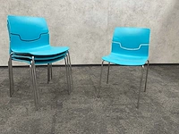 4x gaber slot - nestelbare kantinestoel - blauw - afbeelding 5 van  7