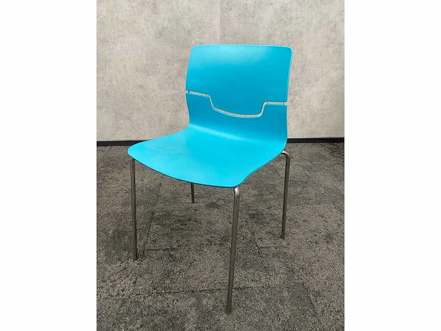 4x gaber slot - nestelbare kantinestoel - blauw - afbeelding 6 van  7