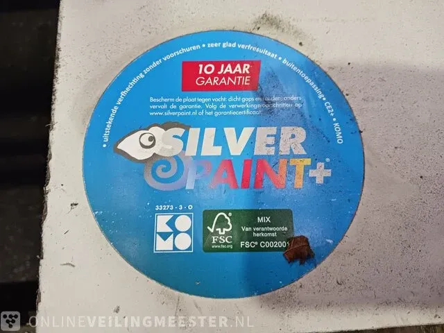 4x gegronde multiplex plaat silverpaint - afbeelding 3 van  5
