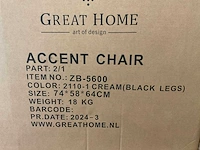 (4x) great home accent zb-5600 - schelpstoel - crème/zwarte poot - afbeelding 7 van  7