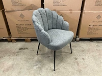 (4x) great home accent zb-5600 - schelpstoel - donkergrijs/zwarte poot - afbeelding 1 van  7