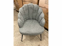 (4x) great home accent zb-5600 - schelpstoel - donkergrijs/zwarte poot - afbeelding 3 van  7