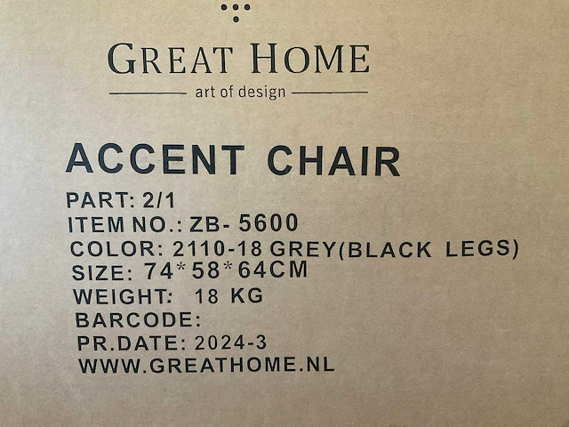 (4x) great home accent zb-5600 - schelpstoel - lichtgrijs/zwarte poot - afbeelding 7 van  7