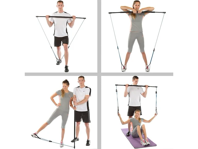 4x gym stick met elastische touwen ultrasport - afbeelding 2 van  4