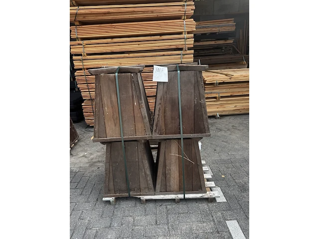 4x hardhouten bloembakken - afbeelding 1 van  2