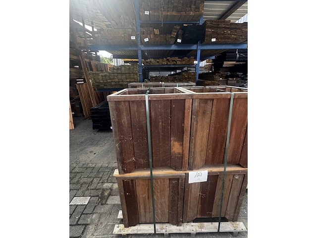 4x hardhouten bloembakken - afbeelding 2 van  2