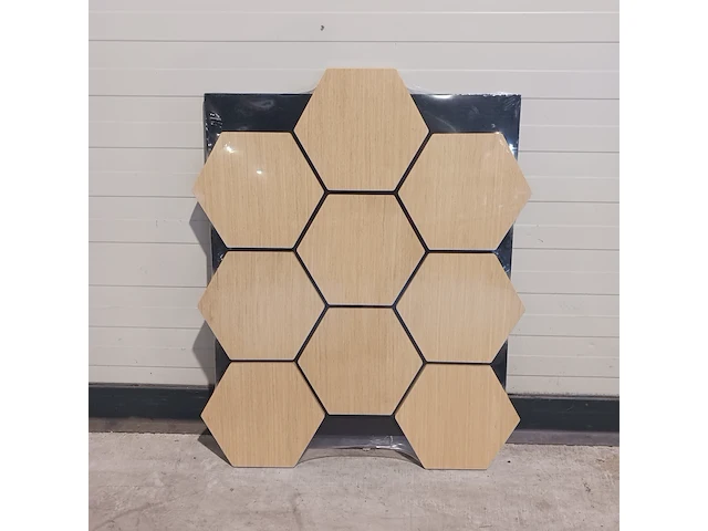 4x hexagon wandpaneel akoestisch, oak, 2025 - afbeelding 1 van  5