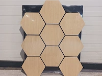4x hexagon wandpaneel akoestisch, oak, 2025 - afbeelding 1 van  5