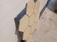 4x hexagon wandpaneel akoestisch, oak, 2025 - afbeelding 3 van  5