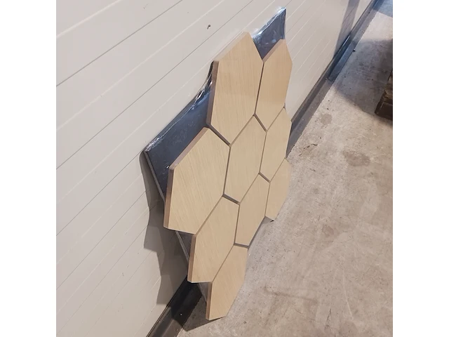 4x hexagon wandpaneel akoestisch, oak, 2025 - afbeelding 3 van  5