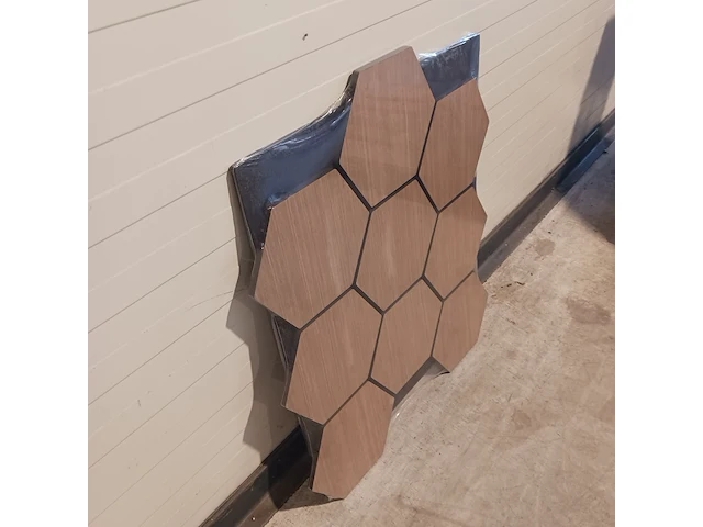 4x hexagon wandpaneel akoestisch, walnut, 2025 - afbeelding 3 van  5