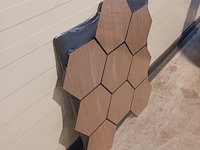 4x hexagon wandpaneel akoestisch, walnut, 2025 - afbeelding 3 van  5