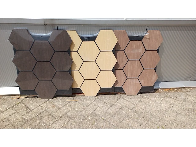 4x hexagon wandpanelen, smoke eiken, 2025 - afbeelding 5 van  6