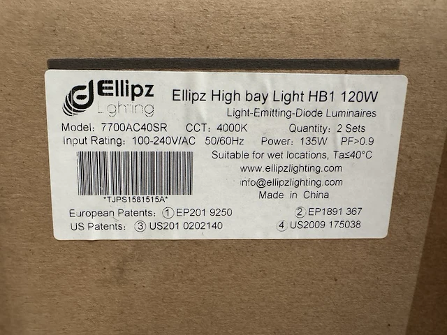 4x high bay light hb1 120w met industriële kap ellipz lighting - afbeelding 5 van  5