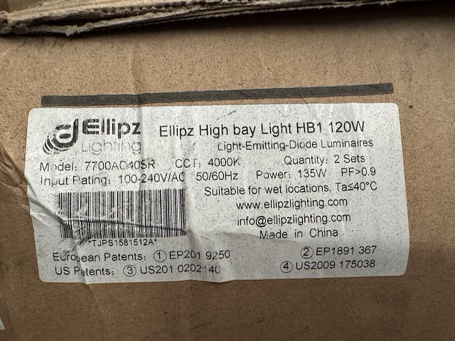 4x high bay light hb1 120w met industriële kap ellipz lighting - afbeelding 5 van  5