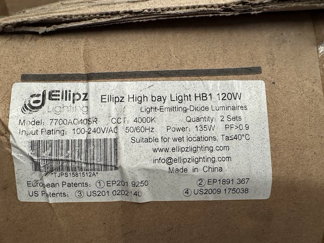 4x high bay light hb1 120w met industriële kap ellipz lighting - afbeelding 5 van  5