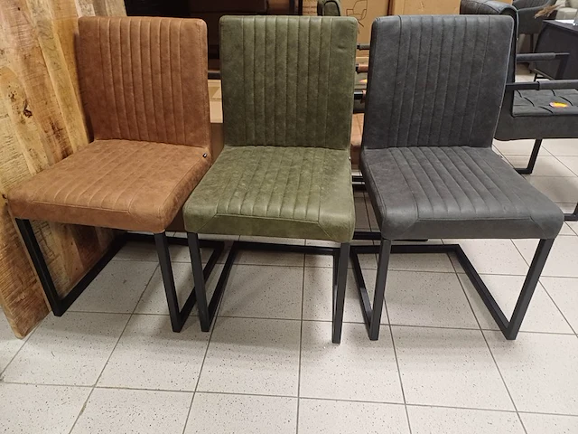 4x industriële eetkamerstoel, sanderz, cognac, 2025 - afbeelding 1 van  2