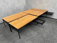 4x instelbaar industrieel bureau 180x90 - massief houten blad - afbeelding 6 van  21