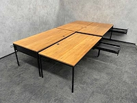4x instelbaar industrieel bureau 180x90 - massief houten blad - afbeelding 12 van  21
