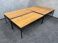 4x instelbaar industrieel bureau 180x90 - massief houten blad - afbeelding 4 van  21